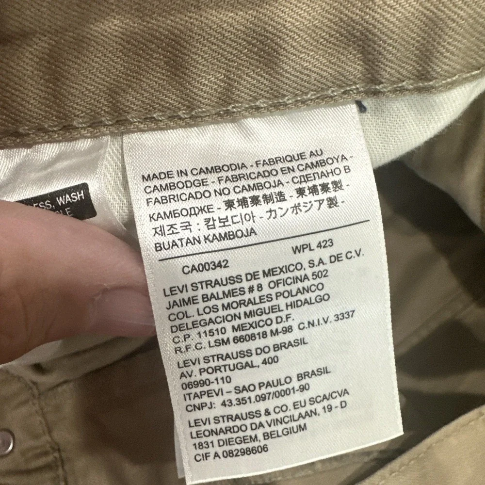 Levi's 559 Relaxed Straight Fit Men's Khaki Tan Denim Jeans 46x29  Cotton Blend